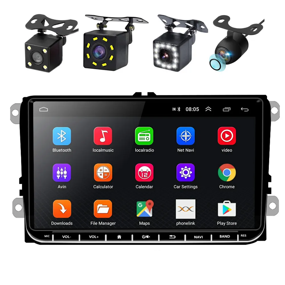 Android 9.0 9 ''2 Din Autoradio Autoradio Auto Android Player GPS Wifi BT Für VW/PASSAT/POLO/GOLF 5/6