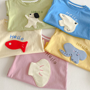 Kaus Anak-anak Musim Panas 2026 Atasan Lengan Pendek Motif Kartun Lucu Katun Bernapas untuk Bayi Laki-laki Perempuan Balita Kaus Kasual - Product Image 3