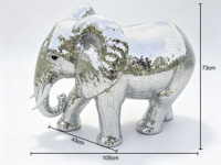 Sculpture d'éléphant boule disco en mosaïque de verre argenté, statue boule miroir pour la décoration de la maison, du jardin et des espaces commerciaux