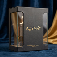 Boîte cadeau rigide en cuir exquis, personnalisée, pour parfum, surface gaufrée, boîte de rangement cosmétique portable, provenant d'un fournisseur en gros