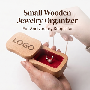 Wooden Ring <b>Box</b> Jewelry Ring Gift <b>Box</b> <b>Vintage</b> Ring Display Holder Case for Wedding Ceremony Proposal Engagement - Product Image 1