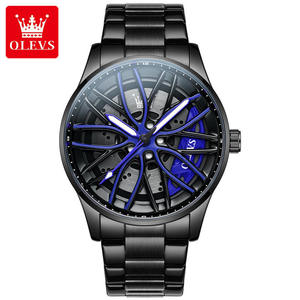   Reloj de pulsera de cuarzo para hombre 9937, nuevo diseño de moda, acero inoxidable, diseño único de rueda de coche. - Product Image 3