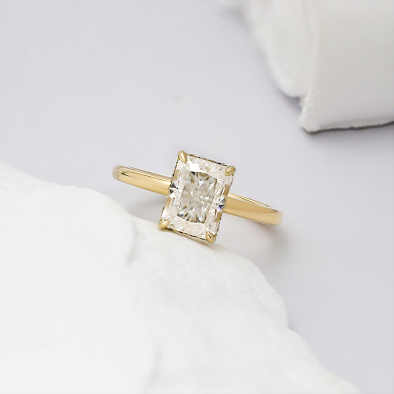 radiant cut moissanite ring