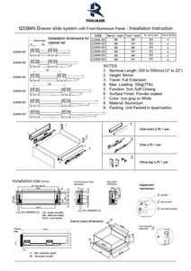 ลิ้นชักปิดแบบนิ่มติดผนังสองชั้นแบบบาง H84mm แผงหน้าอะลูมิเนียมเคลือบผง35กก. - Product Image 3