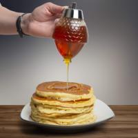 Dispenser saus dapur akrilik tanpa tetes 200ml, pompa sirup Maple, sisir madu berbentuk Pot Dispenser dengan dudukan