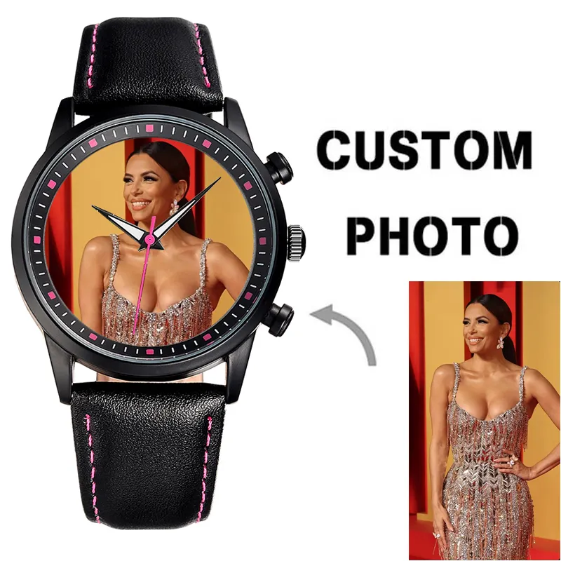 Stock barato OEM ODM diseño reloj personalizado impresión foto reloj Mini pedido 50