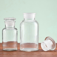Bouteille en verre ambré transparent vide Oshow, hermétique, à large ouverture, avec bouchon en liège, sérigraphiée, pour pharmacien