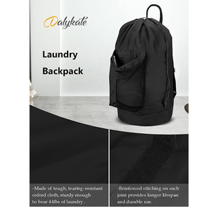 Laundry <b>Backpack</b> with Shoulder Straps and Mesh Pocket Durable Nylon Clothes Hamper Laundry Bag with <b>Drawstring</b> - Product Image 5