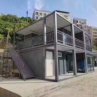 Casa Modular de 2 Pisos, Villa Contenedor de Estructura de Acero de Alta Calidad Personalizada