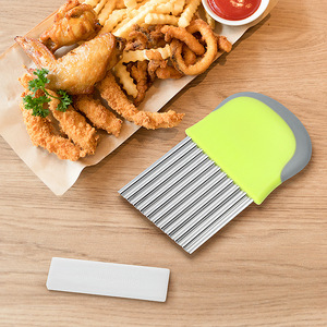 En gros, Coupe-frites ondulées en acier inoxydable, Coupe-oignons, Outil à légumes multifonctionnel, Facile à utiliser - Product Image 1