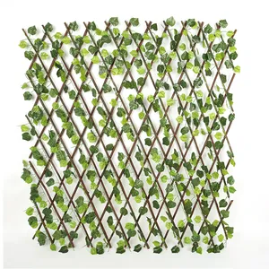 Clôture extensible verte en soie, branche de saule, feuillage de feuilles vertes artificielles, rouleau de clôture, écran de protection