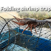 Filet de pêche télescopique PE à deux trous piège à crabe écrevisses filet de piège à poisson écrevisse