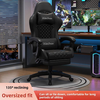 Silla de Juego Ergonómica Moderna y Minimalista con Cubierta de Cuero Sintético, Respaldo Ajustable, Giratoria, con Reposabrazos Integrados para el Hogar y Dormitorio