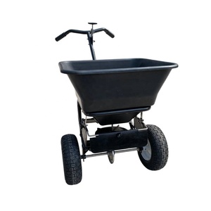 100lbs Caminhada Atrás Mão Transmissão Sal Espalhador Caminhada Atrás Transmissão Sal Espalhador Steel Frame - Product Image 2