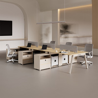 Ensemble bureau et chaise de personnel, style moderne et simple, en PVC, avec bibliothèque, table financière à écran 2/4/6 faces.