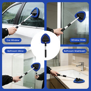 Kit de <span class=keywords><strong>nettoyage</strong></span> des vitres intérieures de voiture avec manche extensible et 4 tampons en microfibre, brosse pour pare-brise intérieur de voiture - Product Image 5