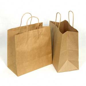 Sac en papier kraft personnalisé KM, 100% recyclé, pour la livraison de nourriture à emporter dans les restaurants - Product Image 1
