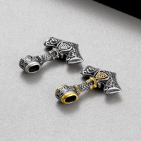 Collier pendentif Marteau de Thor Mjolnir Viking Vintage, plaqué or, en acier inoxydable bicolore, avec motif Valknut et boîte, bijoux chrétiens