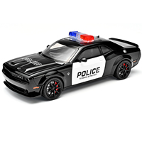 NOUVEAU CHM 1:24 Red-Eyed Hellcat Police, voiture miniature en métal moulé sous pression avec ouverture de portes, moteur, fonction de recul, lumières et sons, 14+