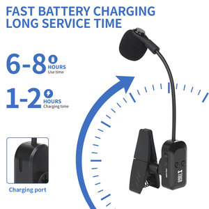 Micro không dây cho saxophone XTUGA KX721 với bộ thu, kẹp không dây, micro nhạc cụ UHF, micro kẹp saxophone UHF - Product Image 4