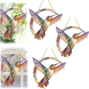 Pendentif en acrylique en forme de colibri, décoration suspendue pour salon, chambre à coucher, balcon, mur, terrasse - Product Image 1