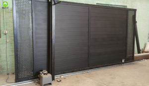 Puerta Corredera Automática de Aleación de Aluminio para Patio, Puerta Corredera Eléctrica Gris Negra para Villa - Product Image 5