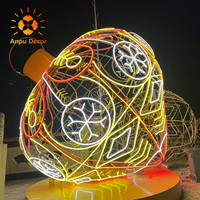 Lanterne de festival ANPU : Grande sculpture lumineuse en forme de gourde, lumière LED personnalisée à motif de gourde pour l'affichage d'événements en parc à thème