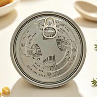 Couvercle de boîte en fer blanc 98,9 mm de diamètre, argenté 401, rond, à ouverture facile