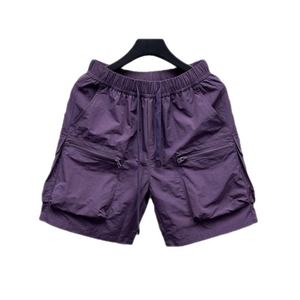 Custom Vintage Canvas Multi-pocket <b>Cargo</b> <b>Shorts</b> Men's Summer Thin Loose Straight Leg Casual Wear <b>Elastic</b> <b>Waist</b> Mid - Product Image 1