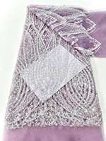 NI.AI Nouveau design de luxe, tissu brodé de sequins et de perles, style ligne, pour robe de mariée ou de soirée