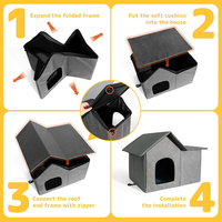 Résistant aux intempéries Extérieur Intérieur Chats Pliable Chaud Sauvage Abri Amovible Doux Tapis Chauffant Chat Maison