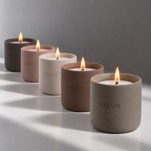 AIKUN Manufacturer Hand Poured Soy Wax Ceramic Scented <b>Candle</b> Offering Custom Fragrance Eco Friendly Gift <b>Set</b> for Distributors - Product Image 2