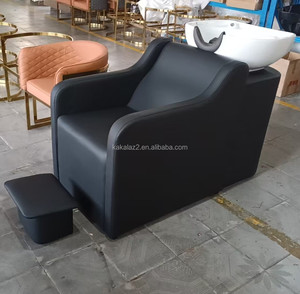 Ensemble de mobilier moderne pour salon de beauté et coiffure avec lavabo en céramique durable, repose-pieds réglable, usage commercial - Product Image 5
