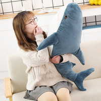 Peluche requin Ah Wu colorée de 60 cm, coussin de chaise en coton, jouet en tissu, poupée de simulation, poupée de couchage, coussin de canapé