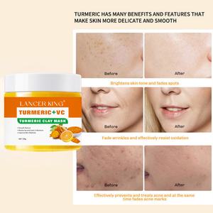 Mascarilla de Arcilla Purificante e Hidratante con Cúrcuma para Minimizar Poros, con Ácido Hialurónico y Vitamina C, Nutritiva para Venta al por Menor - Product Image 4
