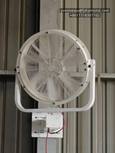 Ventilateur brumisateur mural 220V IP65, robuste, pour usage industriel extérieur, pulvérisateur d'eau, dispositif de ventilation à haut débit d'air - Product Image 2