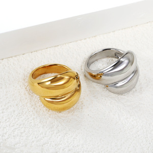 Anillos de moda de diseño geométrico irregular abierto de acero inoxidable para mujer, regalo de joyería con patrón de estrella - Product Image 2