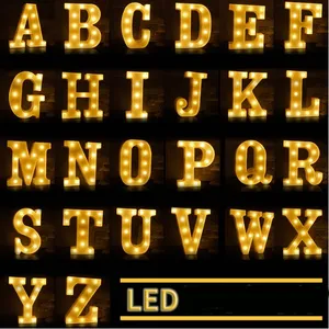 LED huruf A sampai Z lampu huruf alfabet lampu untuk lampu malam led pesta ulang tahun pernikahan Natal dalam ruangan dekorasi Bar rumah