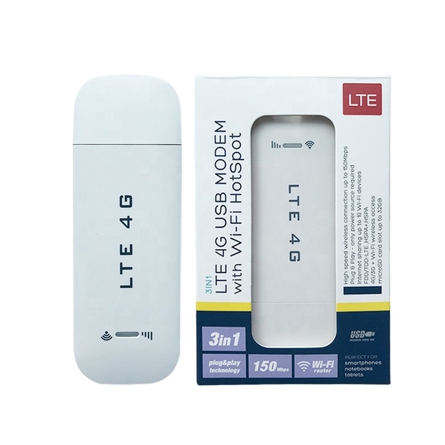 Factory OEM USB Modem 4G LTE Wireless Portable USB Modem Car Wifi Hotspot Black Mini Pocket 4G Wifi Dongle With Sim Card Slot