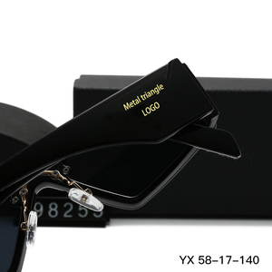 Gafas de Sol de Diseñador de Moda de Lujo con Logotipo Triangular de Metal de Alta Calidad, Protección UV400, Montura de Nailon, Unisex, Gafas de Marca Famosa - Product Image 5