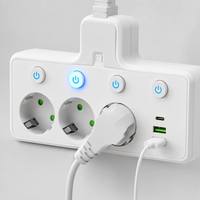 Regleta de Enchufes Universal Estándar Europeo 10A de Cobre y Latón con Puertos USB A+C, Interruptor Maestro y Protección contra Sobretensiones, Venta al por Mayor