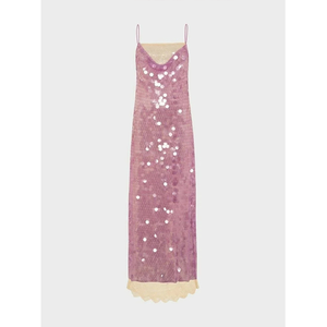 Vestido <span class=keywords><strong>de</strong></span> sirena juvenil sexy y elegante para niña, encaje <span class=keywords><strong>de</strong></span> lentejuelas <span class=keywords><strong>de</strong></span> escamas <span class=keywords><strong>de</strong></span> pescado <span class=keywords><strong>de</strong></span> lujo ligero con escote largo Halter recto, falda larga - Product Image 4
