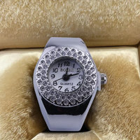 POYA unisexe élastique Satin acier bague montre argent placage carré alliage boîtier Quartz Zircon pierre mariage fiançailles fête cadeau