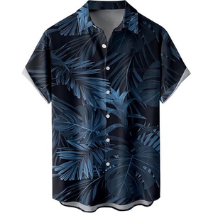 Camisas Hawaianas de Manga Corta Holgadas para Hombre con Logotipo Personalizado ODM, Transpirables, Casuales, con Cuello Mao - Product Image 1