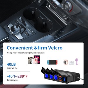 12V-24V 4-Socket 4 USB ổ cắm QC3.0 + PD 3.0 xe USB sạc xe hơi Thuốc lá nhẹ hơn Splitter USB điện thoại Sạc Adapter - Product Image 4