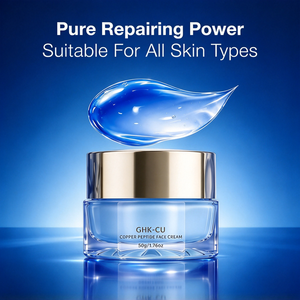 Crème pour le visage OEM GHK Cu Tripeptide de cuivre 1 contenant de l'hyaluronate de sodium, anti-rides, raffermissante, réparatrice de la barrière cutanée, hydratante - Product Image 3