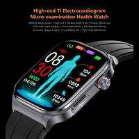 Montre connectée intelligente ET588 1,43 pouces avec écran AMOLED, étanche IP68, surveillance de la pression artérielle, bracelet en gel de silice, charge magnétique, rappel de sédentarité et ECG