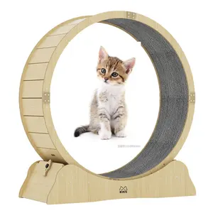 Yüksek kalite 130CM XL büyük ahşap Pet kedi kediler için egzersiz tekerleği koşu bandı kedi koşu tekerlek koşu bandı