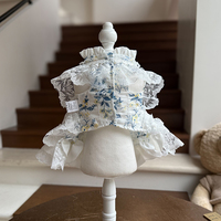 Robe de princesse florale pour chien avec nœud papillon, vêtements mignons et luxueux pour petits chiens et chats, tenue d'été respirante pour chiot, idéale pour les anniversaires