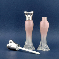 Tubes de brillant à lèvres en plastique rose en forme de sirène de 3 ml avec bouchon à vis, étiquette personnalisée recyclable, mignons, vente en gros